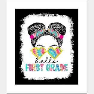 Hello 1st Grade Back To School First Day Posters and Art